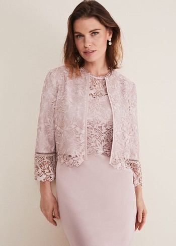 Phase Eight Isabella Lace Jackets Rose Canada | HSDBUA-152